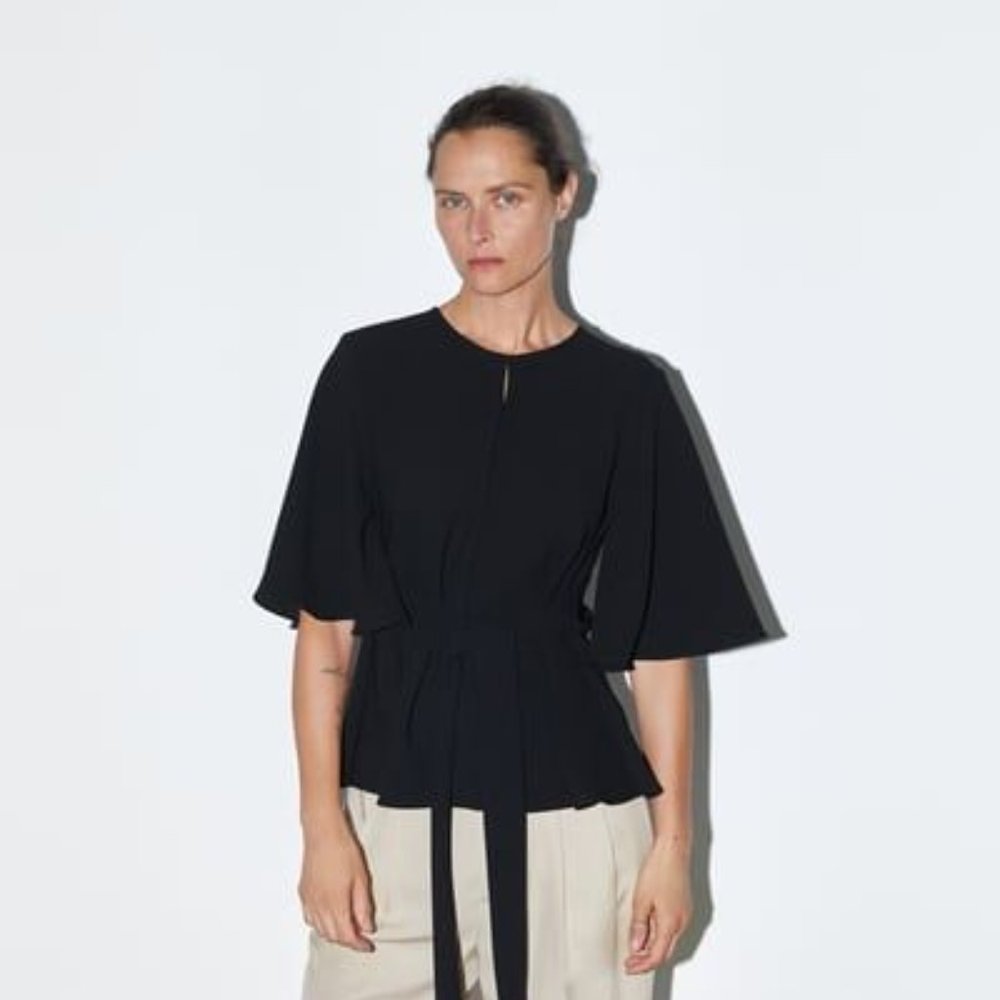 Zara flowy top with bow